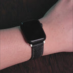 Black Lizard Leather Apple Watch Band